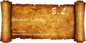Becker Linda névjegykártya